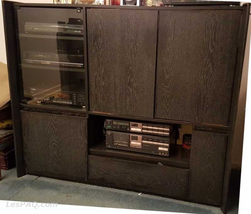 Black home entertainment wall unit