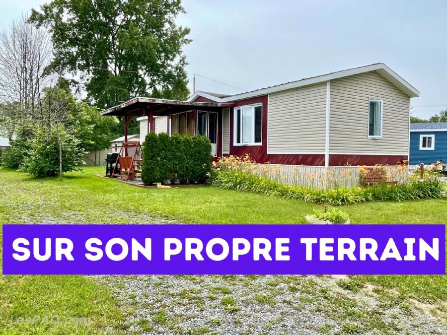 Maison mobile terrain inclus à vendre St-Jean